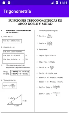 Trigonometría Preuniversitario android App screenshot 1
