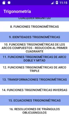 Trigonometría Preuniversitario android App screenshot 6